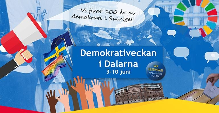 Illustration Demokrativeckan i Dalarna 3-10 juni