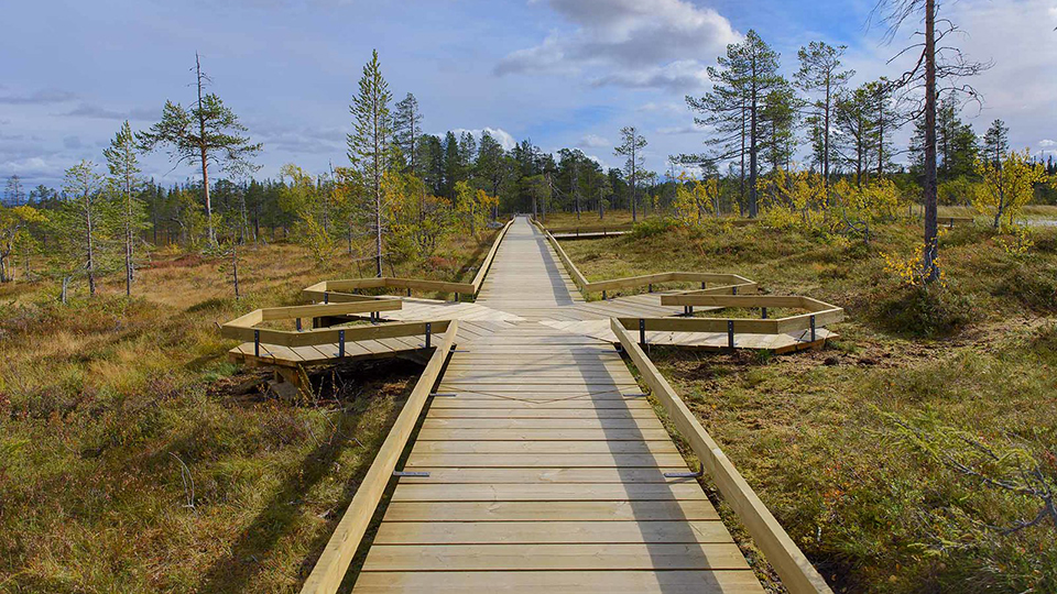Vandringsled i Fulufjällets nationalpark, en fjällmiljö som erbjuder ett tillgängligt och säkert friluftsliv som lätt kan skalas upp till en äventyrligare nivå.
