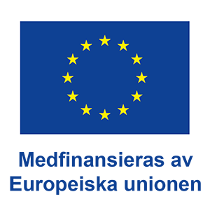 EU-flagga med texten Medfinansieras av Europeiska unionen